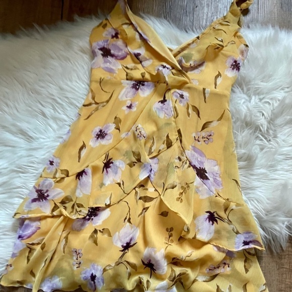 FASHION NOVA Yellow Floral Mini Dress - Picture 3 of 5